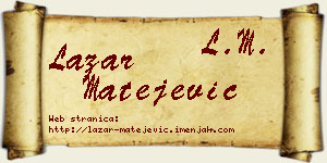 Lazar Matejević vizit kartica